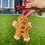 Christmas Fabric Gingerbread Man Hanging Decoration, thumbnail 1 of 3