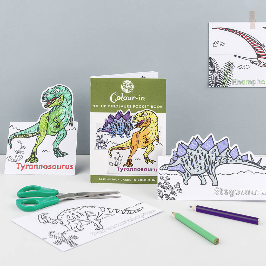 Colour In A6 Card Book Pop Up Dinosaurs, 1 of 2