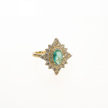 Florence Azure Stone Vintage Style Adjustable Ring, 3 of 4