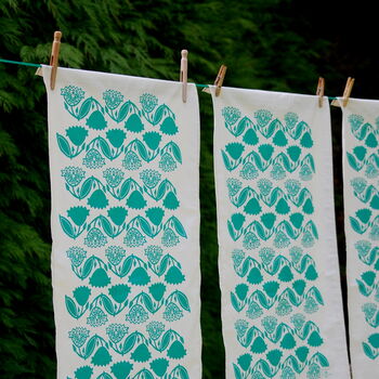 Wild Garlic Screen Printed Tea Towel Two Pack, 3 of 4