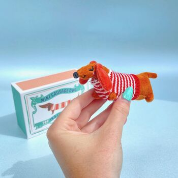 Personalised Mini Dachshund In Matchbox Bed, 5 of 5