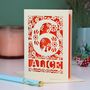 Personalised 6th Birthday Card Papercut Woodland Design, thumbnail 5 of 7