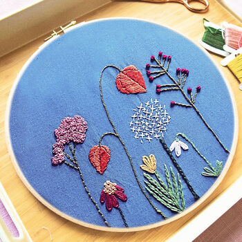 Autumn Flowers Embroidery Kit, 3 of 4
