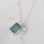 The Duo Emerald Necklace, Sterling Silver, thumbnail 2 of 11