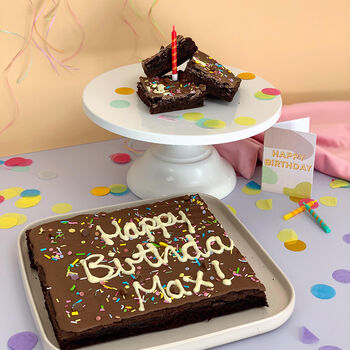 Personalised Super Sized Birthday Brownie Slab, 3 of 3