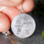 Silver Necklace With Hand Engraved Children's Drawing, thumbnail 2 of 4