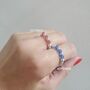 Sterling Silver Birthstone Stacking Stretch Gemstone Bead Ring, thumbnail 3 of 9
