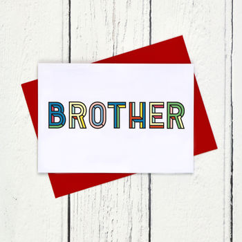 Brother Colourful Typographic Card, 2 of 2