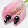 Garyn Black Onyx Gemstone Hook Drop Beaded Earrings, thumbnail 1 of 4
