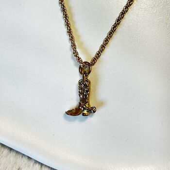 Cowboy Boot Gold Necklace, 2 of 4