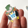 Hatter Penguin Enamel Pin: Alice In Wonderland Penguin Badge, thumbnail 7 of 10