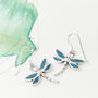 Silver Turquoise Dragonfly Necklace And Earring Set, thumbnail 7 of 10