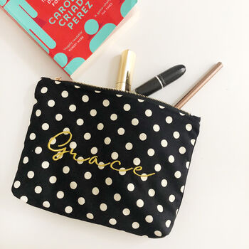 Personalised Polkadot Make Up Pouch Bags, 5 of 7