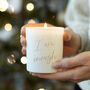 'I Am Enough' Gift For Her Glow Through Candle, thumbnail 1 of 11