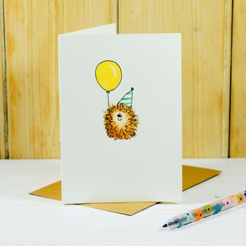 Personalised Birthday Hedgehog Handmade Card, 3 of 6