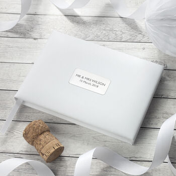 Personalised Luxury White Leather Wedding Guest Book, 11 of 12