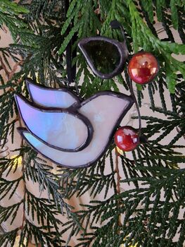 Glass White Dove Christmas Ornaments Gifts, 2 of 6