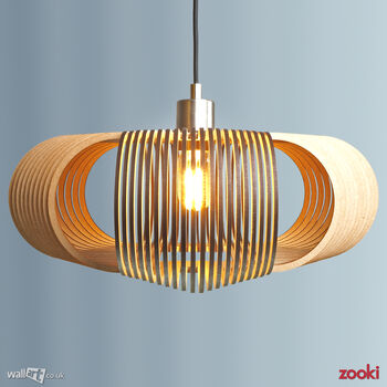 Zooki 15 'Odin' Wooden Pendant Light, 3 of 11