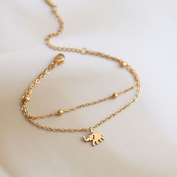 14th Anniversary Gift For Wife, 18k Gold Elephant Bracelet, 3 of 8