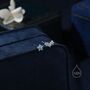 Asymmetric Forget Me Not Flower Cz Stud Earrings, thumbnail 1 of 12