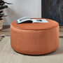 Brooklyn Large Drum Pouffe With Piping, thumbnail 1 of 12