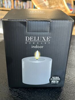Grey 10x10cm Battery Operated LED Candle, 3 of 4