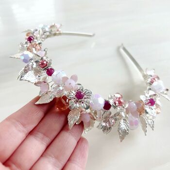 Pink And Silver Flower Crown, 2 of 4