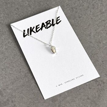 'Likeable' Sterling Silver Middle Finger Necklace, 5 of 10