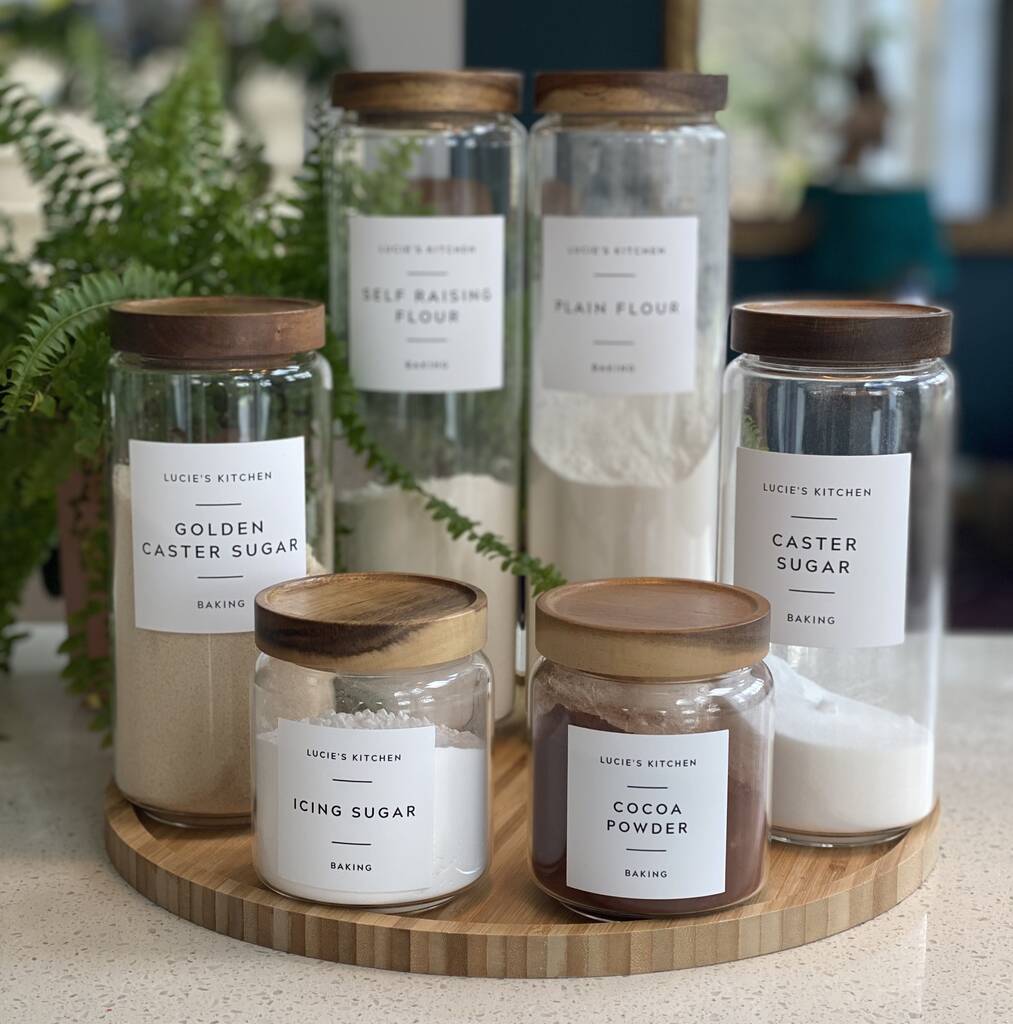 Luxurious Acacia Personalised Baking Jars By Little Home Designs ...