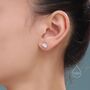 Hedgehog Stud Earrings In Sterling Silver, thumbnail 6 of 12