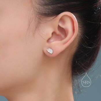 Hedgehog Stud Earrings In Sterling Silver, 6 of 12