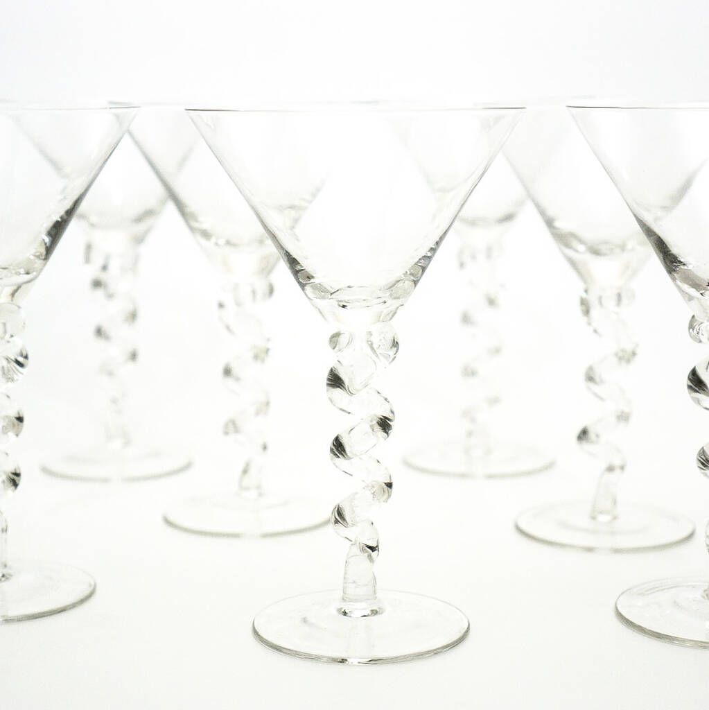 Green Twisted Spiral Stem Cocktail Glasses – Studio Su Casa