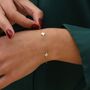 9ct Gold Mother Of Pearl Clover Bracelet And Earrings Set, thumbnail 4 of 7