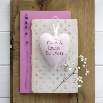 Personalised Hanging Heart Wedding Keepsake Or Anniversary Gift, 11 of 12