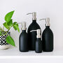 Matt Black Glass Bottle With Choice Of Metal Pump Colour, thumbnail 7 of 9