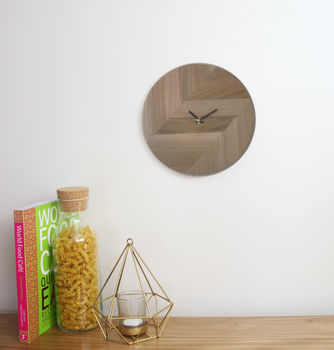 Herringbone Style Wooden Clock, 2 of 2