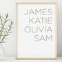 Personalised Family Generation Typography Print, thumbnail 1 of 3