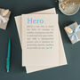 Personalised Hero Definition Fathers Day Card, thumbnail 1 of 6