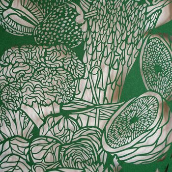'Nourish' Green Kitchen Papercut Wall Art, 5 of 8