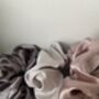 Lina Soft Scrunchie Set Of Three Greys Blush Pink, thumbnail 3 of 5