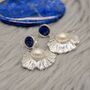 Raw Lapis Lazuli And Pearl Sterling Silver Earrings, thumbnail 5 of 6