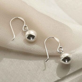 Sterling Silver Ball Dangly Earrings, 4 of 6