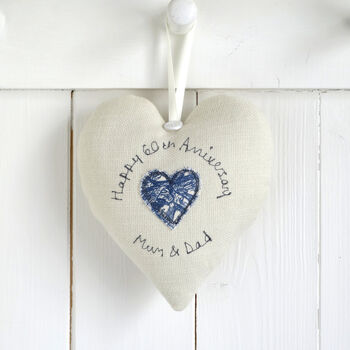 Personalised Wedding Anniversary Hanging Heart Gift, 5 of 12