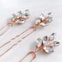 'Aria' Rose Gold Crystal Hair Pins, thumbnail 3 of 4