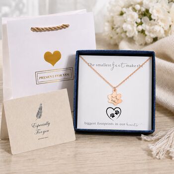 Personalised Sorry For Your Loss Dog Memorial Paw Print Necklace, 10 of 10
