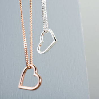 Sterling Silver Floating Heart Necklace, 4 of 5
