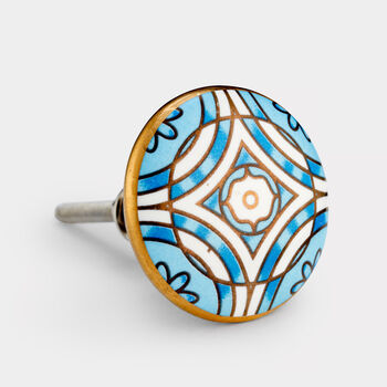 Blue And Green Moroccan Ceramic Cupboard Knobs, 6 of 8