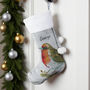 Personalised Robin Silver Grey Stocking, thumbnail 3 of 4