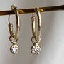 Naked Diamond Solitaire Hoops On Solid 9ct Gold, thumbnail 1 of 7