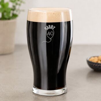 Engraved Pint Glass Personalised 40th Birthday Gift, 4 of 12